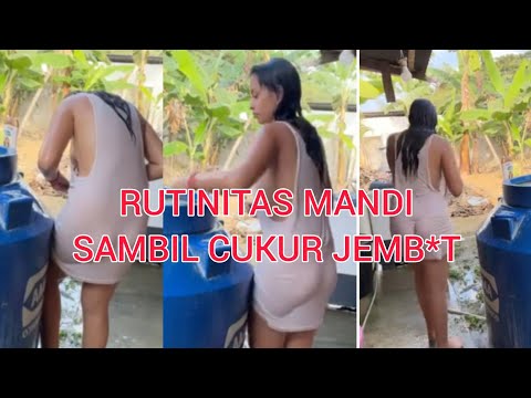 Janda Mandi Cukur Jemb*T out door |#showerroutine#cewekmandi#tantemandi