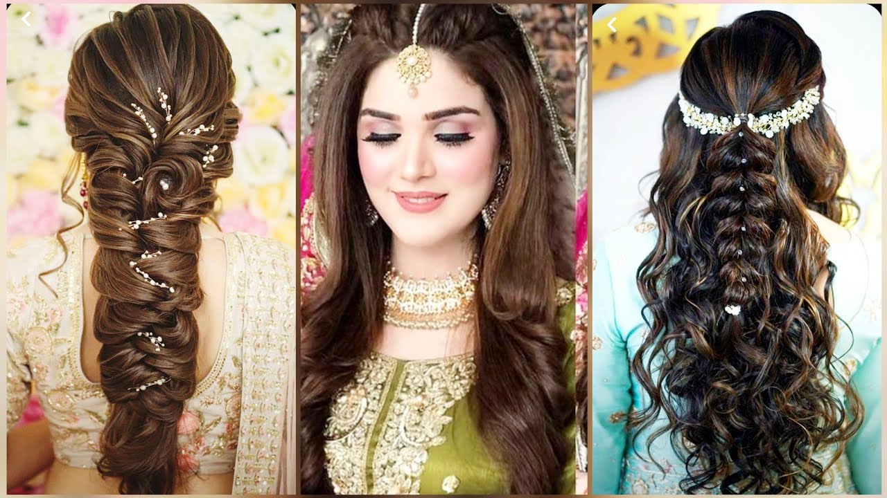 Bridal HairStyles part-2| PoolaJada | side Braids | Hairdos | engagement  hairstyle #BridalHairstyles - YouTube