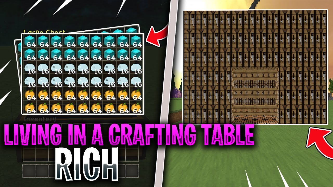 LIVING IN A CRAFTING TABLE *RICH* | CavePvP #101 - YouTube