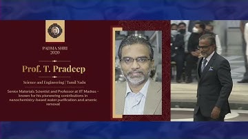 President Kovind presents Padma Shri to Prof T. Pradeep for Science and Engineering