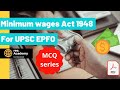 Minimum wage Act 1948 | Practice Question For UPSC EPFO | By reeAcademy