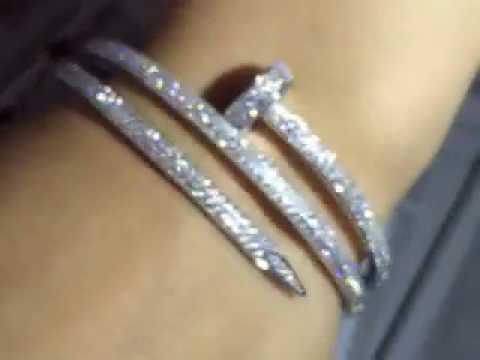 Customized Cartier Juste Un Clou Bracelet 18k White Gold Full Cover Customized Cartier Juste Un Clou Bracelet 18k White Gold Full Cover Diamonds