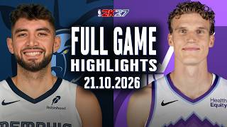 Memphis Grizzlies Vs Utah Jazz Full Game Highlights Oct 21, 2026 NBA 2K27 Simulation