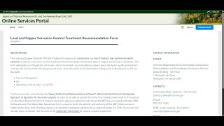 How to Fill Out the Corrosion Control Treatment Recommendation ANR Online Form