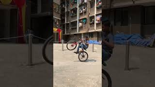 HOW TO DO WHEELIE ON CYCLE❤️? stunt stunts stuntbike cycle stuntwork trending