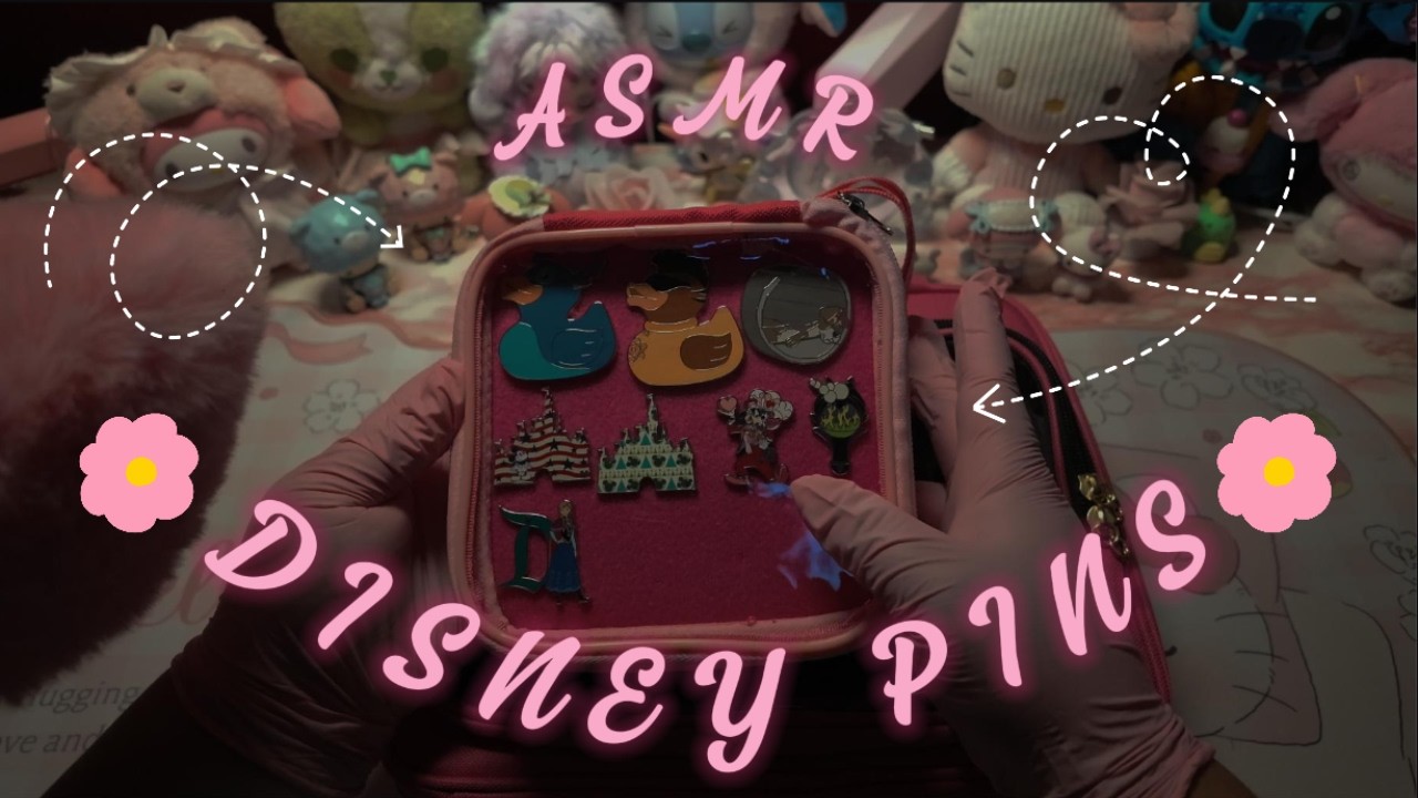 ASMR My Disney Pin Collection ✨🎀 (glove sounds, tracing, soft whispering)