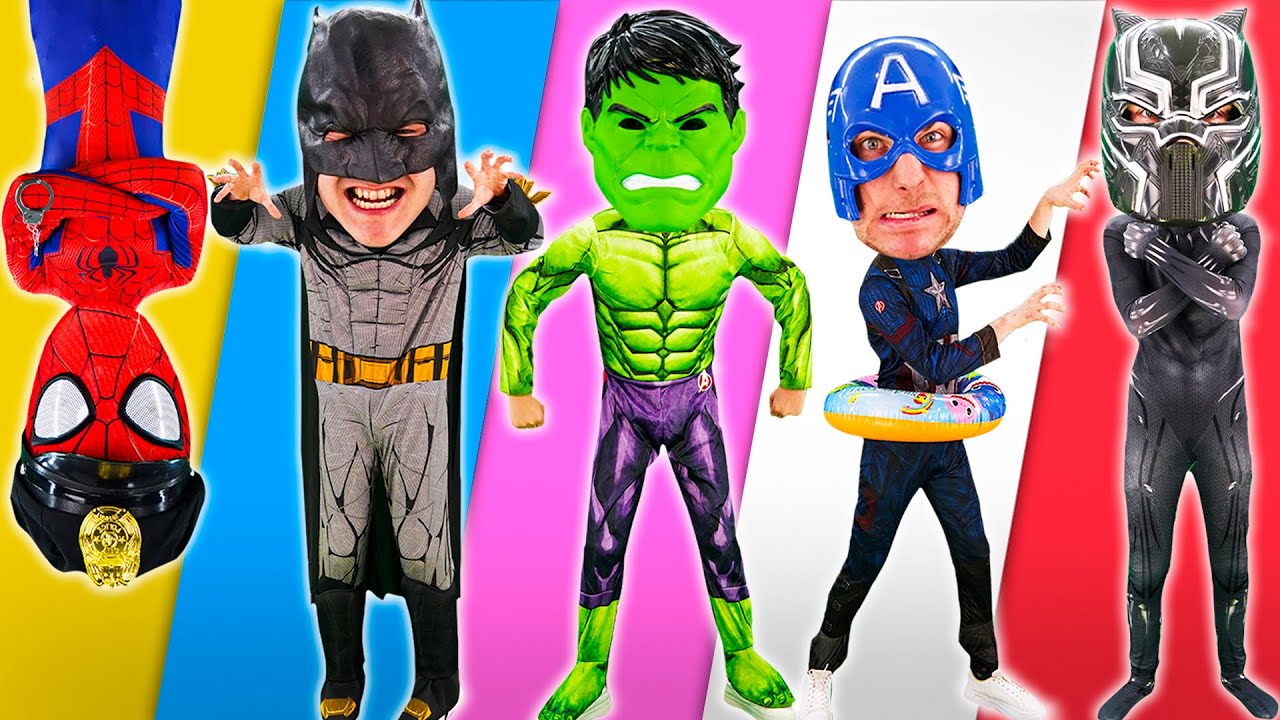 Five Little Superheroes Jumping On The Bed | SuperHero Song – LookBee!