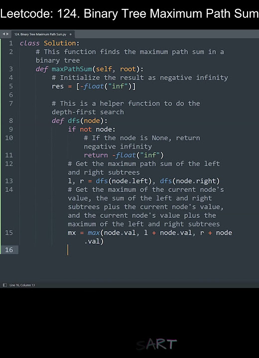 Leetcode 124. Binary Tree Maximum Path Sum in Python | Python Leetcode ...