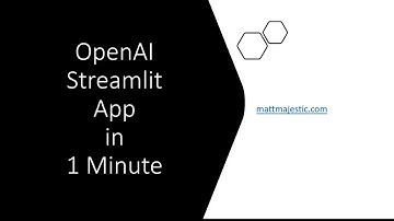 OpenAI Streamlit App in 1 Minute