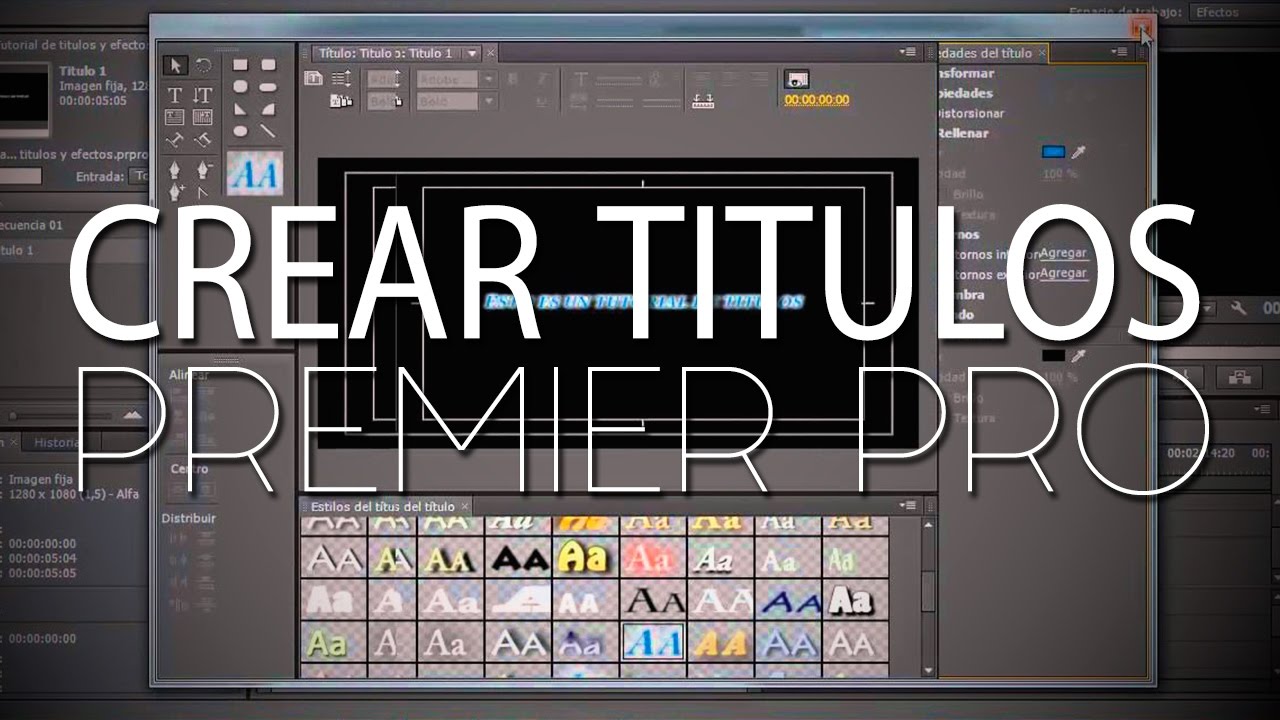 COMO CREAR TITULOS DE TEXTO EN PREMIERE PRO - YouTube