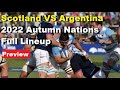 Preview: Scotland VS Argentina 2022 Autumn Nations Series Lineup. History, Stats analysis Prediction
