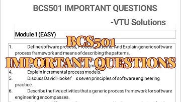 Software engineering and project management, important questions, 22 scheam, 5th sem, CSE, BCS501
