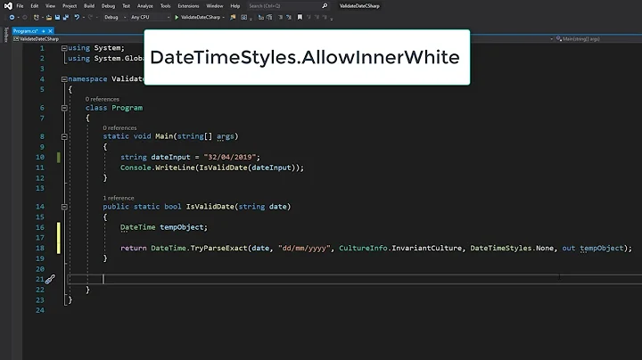 Advanced Date Validation Using C# (TryParseExact and DateTimeStyles)