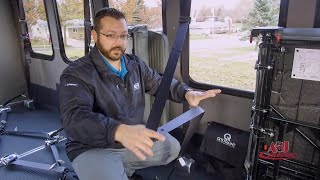 Wheelchair Position Seat Belt Demo on Diamond VIP 2500 ADA Wheelchair Bus
