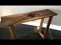 Modern Console table Walnut with Resin Templare Cross