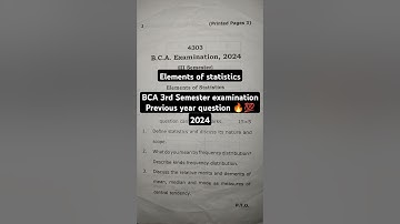 Elements of statistics || BCA 3rd Semester examination || previous year question paper || #shorts