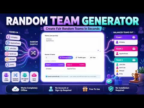 Random Team Generator — Split a List into Teams (Free Tool)