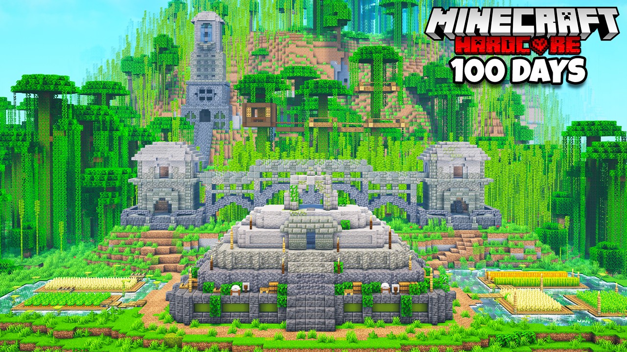 I Survived 100 Days in a JUNGLE in Minecraft Hardcore - YouTube