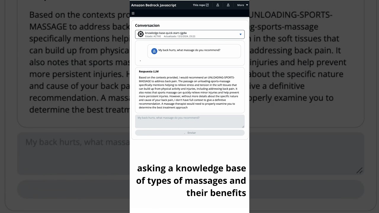Building React Generative AI with Amazon Bedrock & AWS JS SDK - Chat knowledge base #aws #langchain