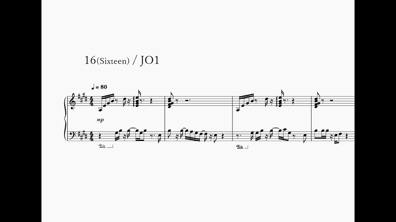 【ピアノソロ】16(Sixteen)/JO1