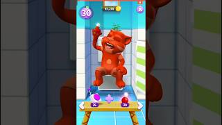 talking tom 2.tom is playing with boom tom through boom in wash room funny 🤣.#talkingtom#shortsfeed