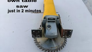 turn your grinder into table saw