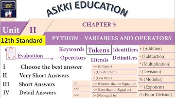 💥 12th Computer Science Chapter 5 Python - Variables & Operators - Book Back Answers English Medium