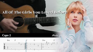 PDF Sample All Of The Girls You Loved Before - Taylor Swift Fingerstyle Guitar guitar tab & chords by Yuta Ueno.