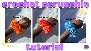crochet scrunchie tutorial 💗| crochet tutorial