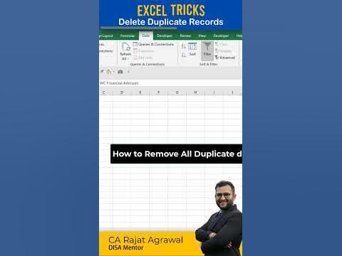 #excel 65 - How to Remove Duplicate Data in Excel #shorts - YouTube