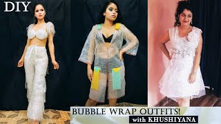 DIY Bubble Wrap Outfits! Ft.  KHUSHIYANA