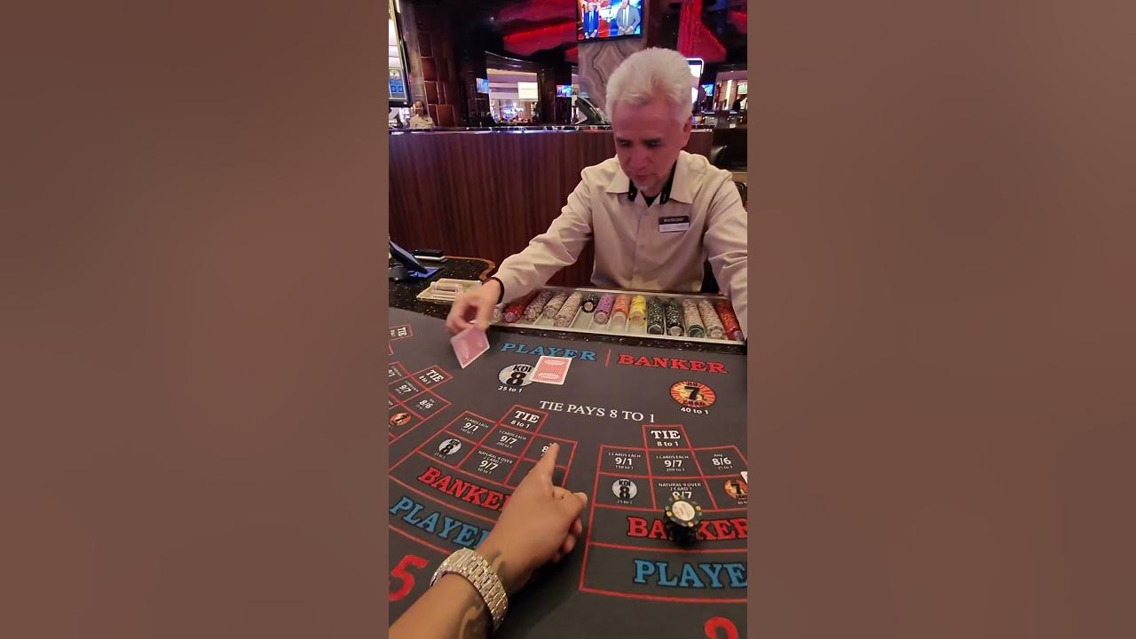 $1000 hand of baccarat on the Banker #casinofun #comedy #baccarat #blackjack