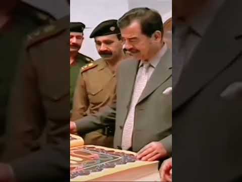 الشهيد صدام حسين يستلم نسخة القرآن الكريم التي كتبت بدمه Shorts