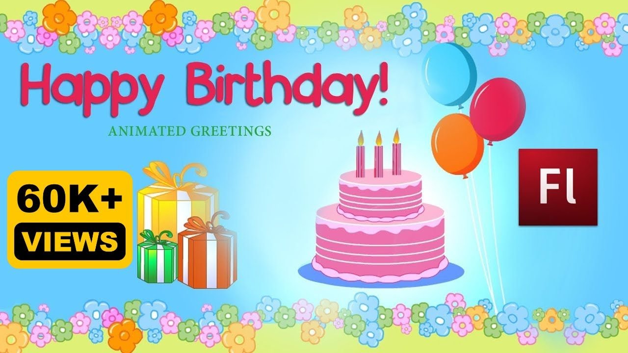 Flash Animation Tutorial- Birthday Greeting Card Animation - YouTube