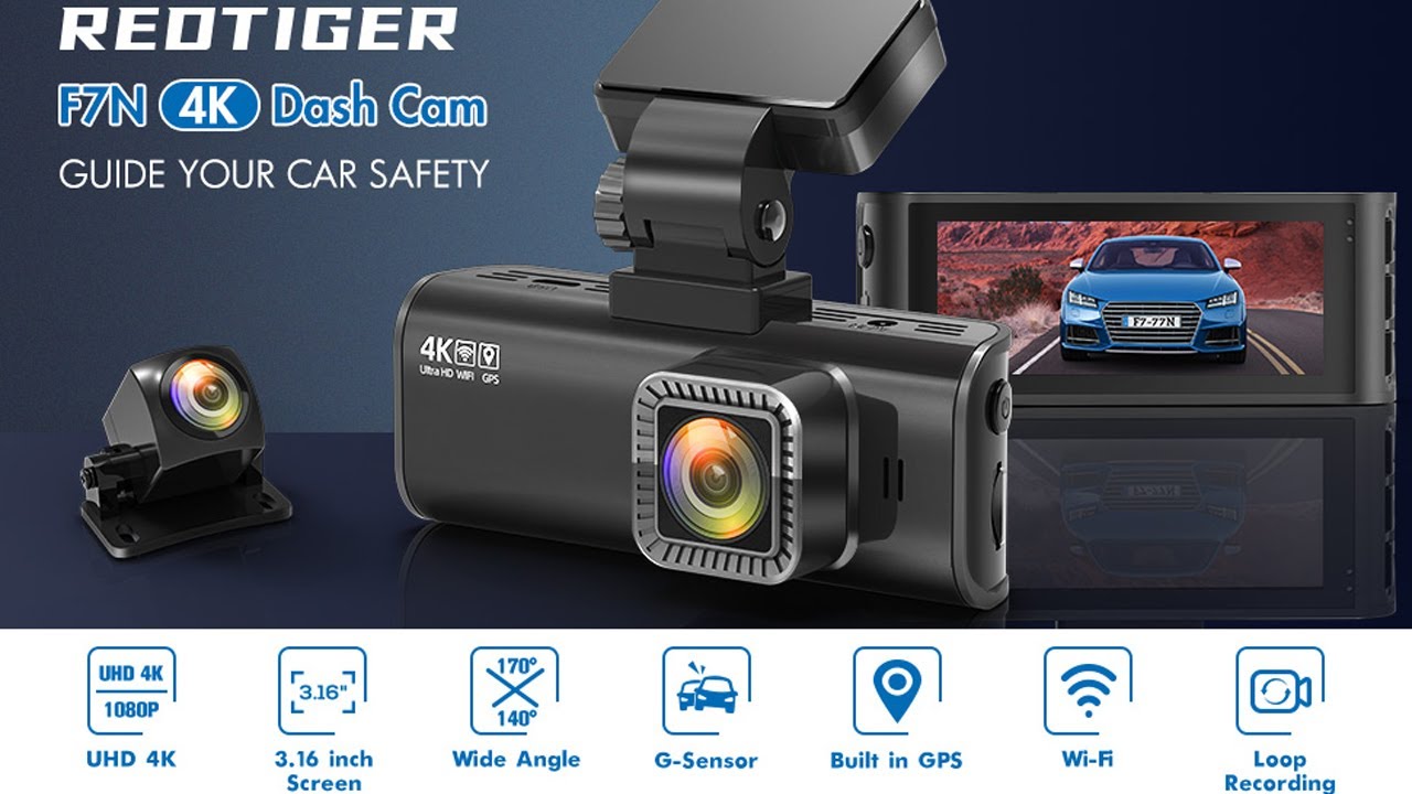 REDTIGER Dash Cam Front and Rear, 4K/2.5K Full HD Dash Camera with 3.18''  LCD Display, Dashcam with Night Vision, G-Sensor, Loop Recording, WDR, Free