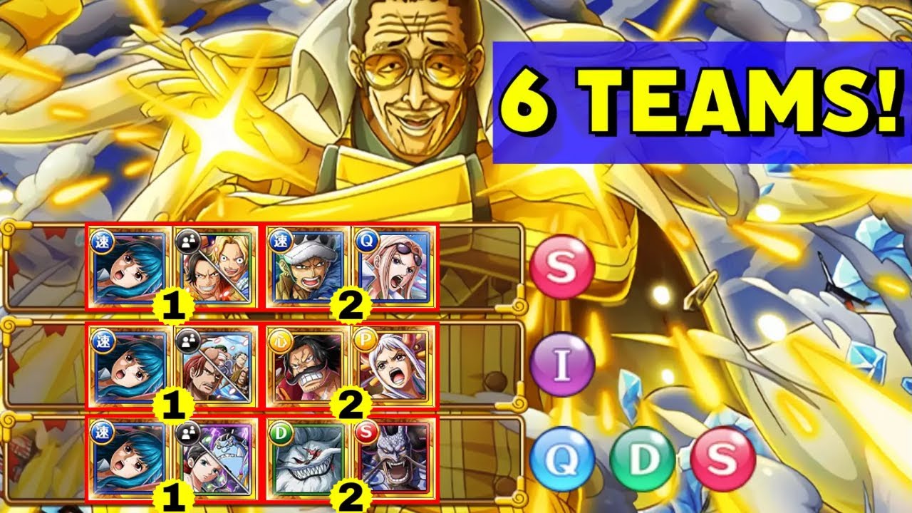 OPTC Kizuna Borsalino - 6 Diverse Teams! [One Piece Treasure Cruise ...