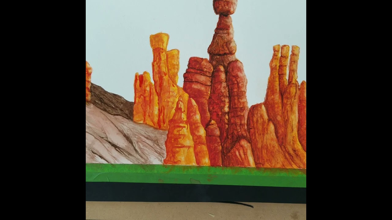 Landscape/Watercolor/NHM/Bryce Canyon/Hoodoos/Nevets Design/Scientific illustration technique