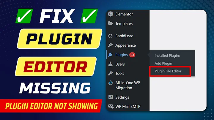 How to fix WordPress plugin editor missing issue | Plugin file editor not showing in WordPress