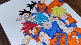 Drawing Goku in Different Forms