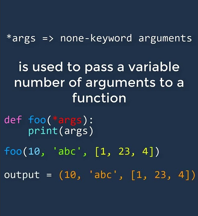 *args and **kwargs in python | #SHORTS - YouTube