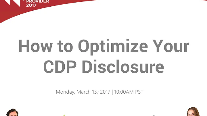 CDP Webinar: How to Optimize Your CDP Disclosure