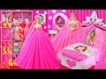 Build Miniature Pink Princess Barbie Dollhouse 💕 Doll Dresses 💕 Mini Makeup