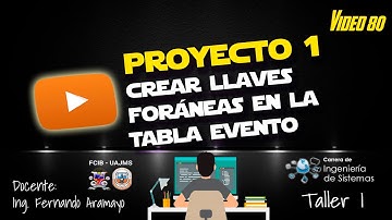 Proyecto 1 - Video 80 - Crear Llaves Foráneas en la Tabla Evento