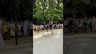 Penny-Farthing Stunt Master: Defying Gravity On A High Wheel! #Shorts #Bicycle