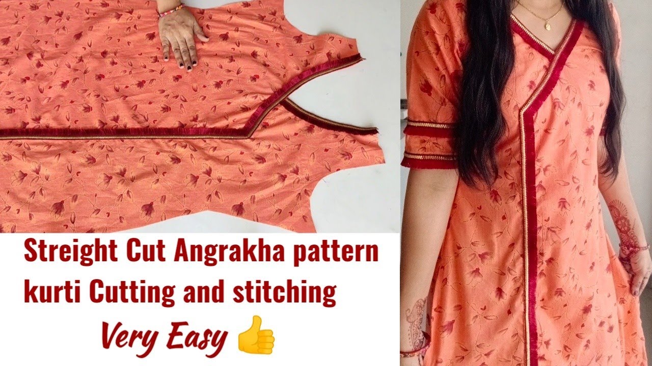 Red Rayon Designer Angrakha Cum Nayara Cut Kurta Palazzo - Absolutely Desi