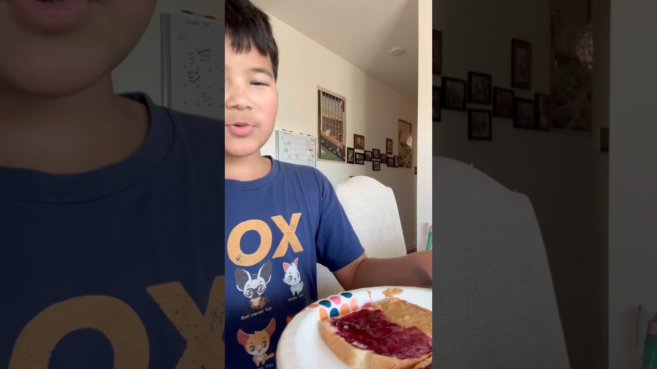 Trying a PB&J sandwich for the first time in my life!
