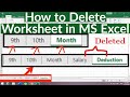 How to delete worksheet in microsoft excel  how to delete sheets in ms excel  delete spreadsheet