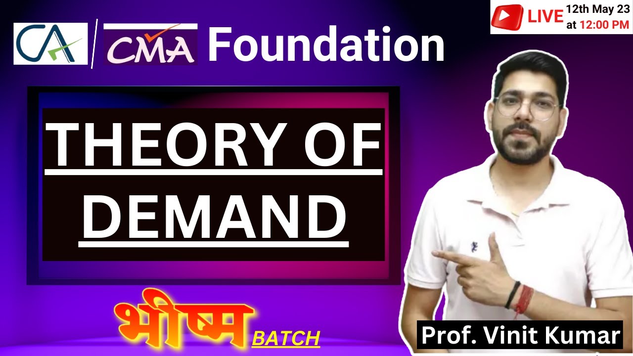 Theory Of Demand Revision | CA CMA Foundation | Exams Based Questions ...