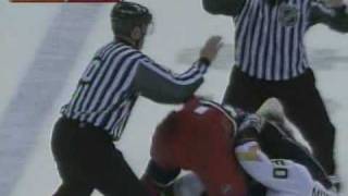Brendan Mikkelson vs Derek Dorsett Feb 21, 2009
