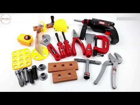 Великий ігровий набір 25 будівельних інструментів для розвиваючої професійної рольової гри юного майстра, видео 1